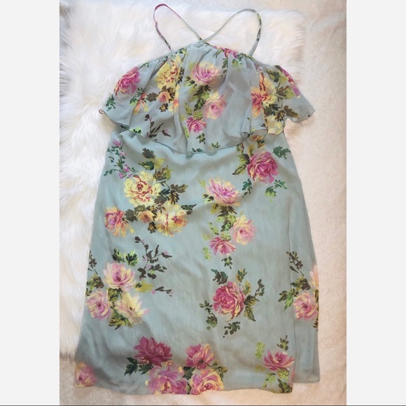 ASOS Dresses & Skirts - ASOS Light Blue Floral Ruffled Dress